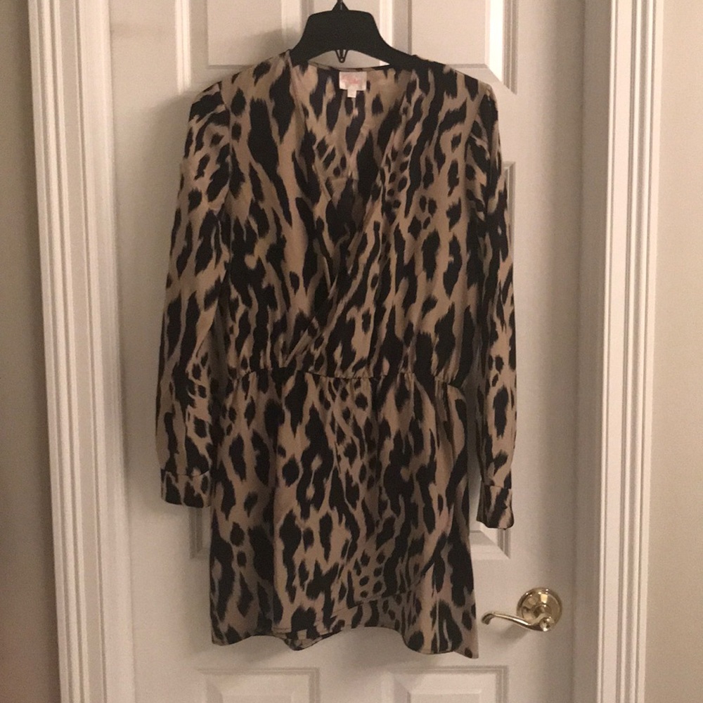 Parker NY silk dress!  Leopard print.